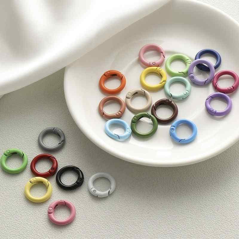 20mm candy spray paint round keychain diy beaded accessories buckle pendant bag hanging buckle