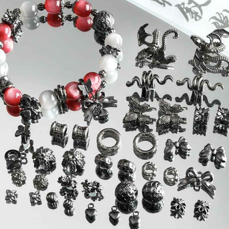 Dark Style Alloy Gun Black Pendant Spacer Beads Spacer Loose Bead Bracelet Necklace Beaded DIY Accessories