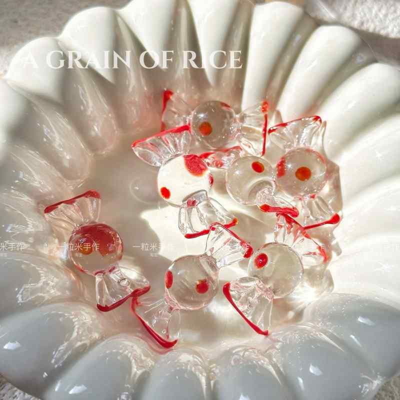 [give a candy] glass wave candy beads loose beads bracelet necklace earrings material