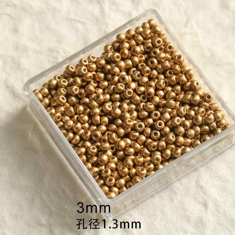 [Maillard] rice beads water drop beads glass gold plated foil square bracelet necklace mobile phone chain diy accessories