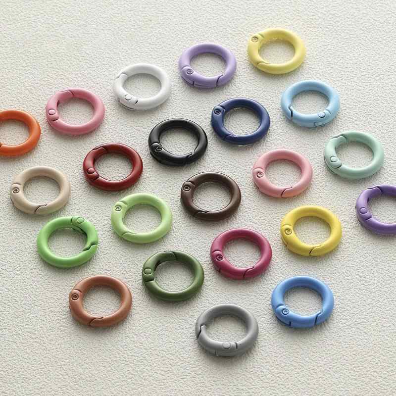 20mm candy spray paint round keychain diy beaded accessories buckle pendant bag hanging buckle