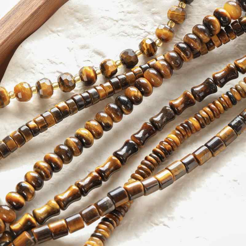 Tiger's eye natural stone spacer cut surface abacus beads round tube beadsbracelet necklace beaded diy accessories material