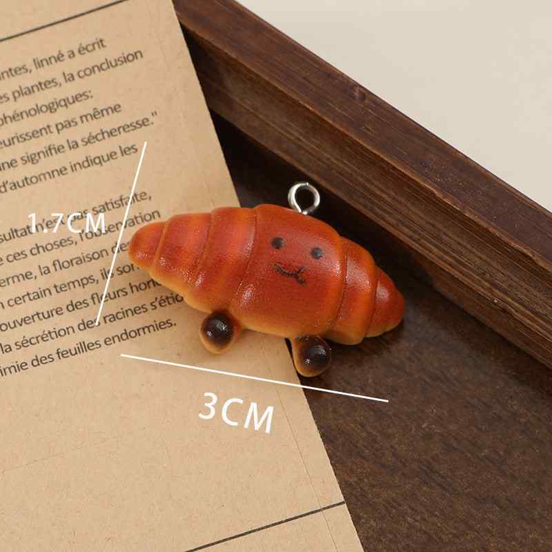 Nail simulation food toy stick alkaline water bread resin DIY necklace baby bag mobile phone chain bag hanging decoration 