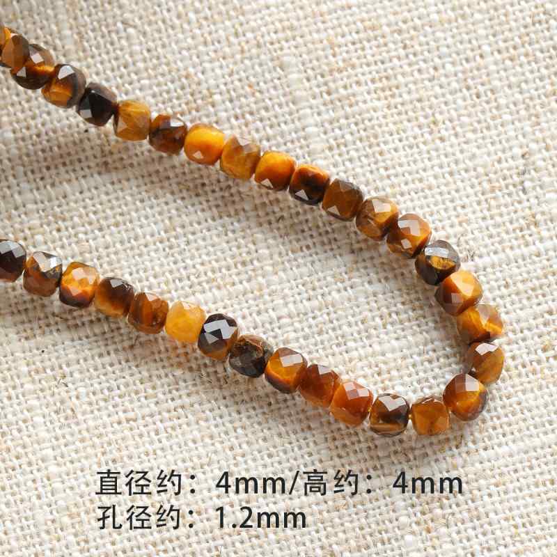 Tiger's eye natural stone spacer cut surface abacus beads round tube beadsbracelet necklace beaded diy accessories material