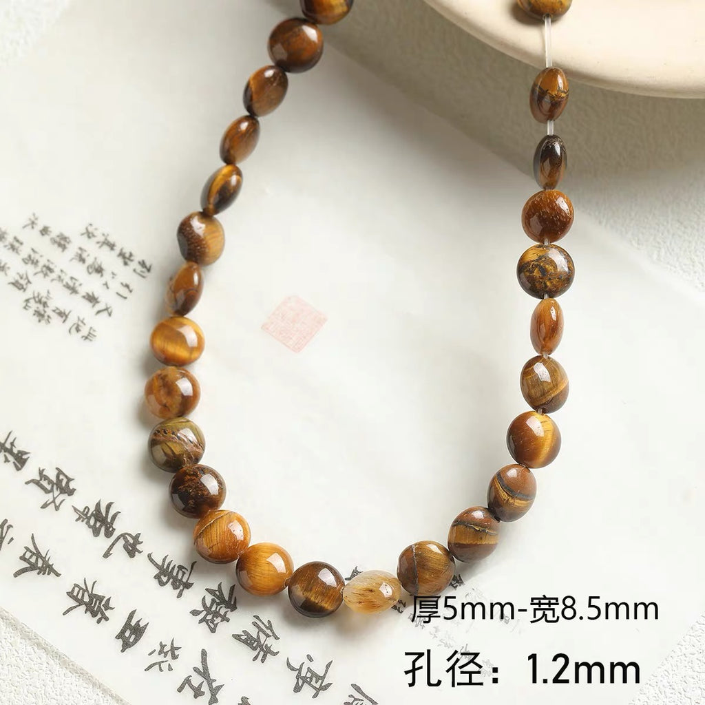 Niche natural stone tiger eye black agate abacus beads round beads bracelet necklace beaded diy accessories material loose beads