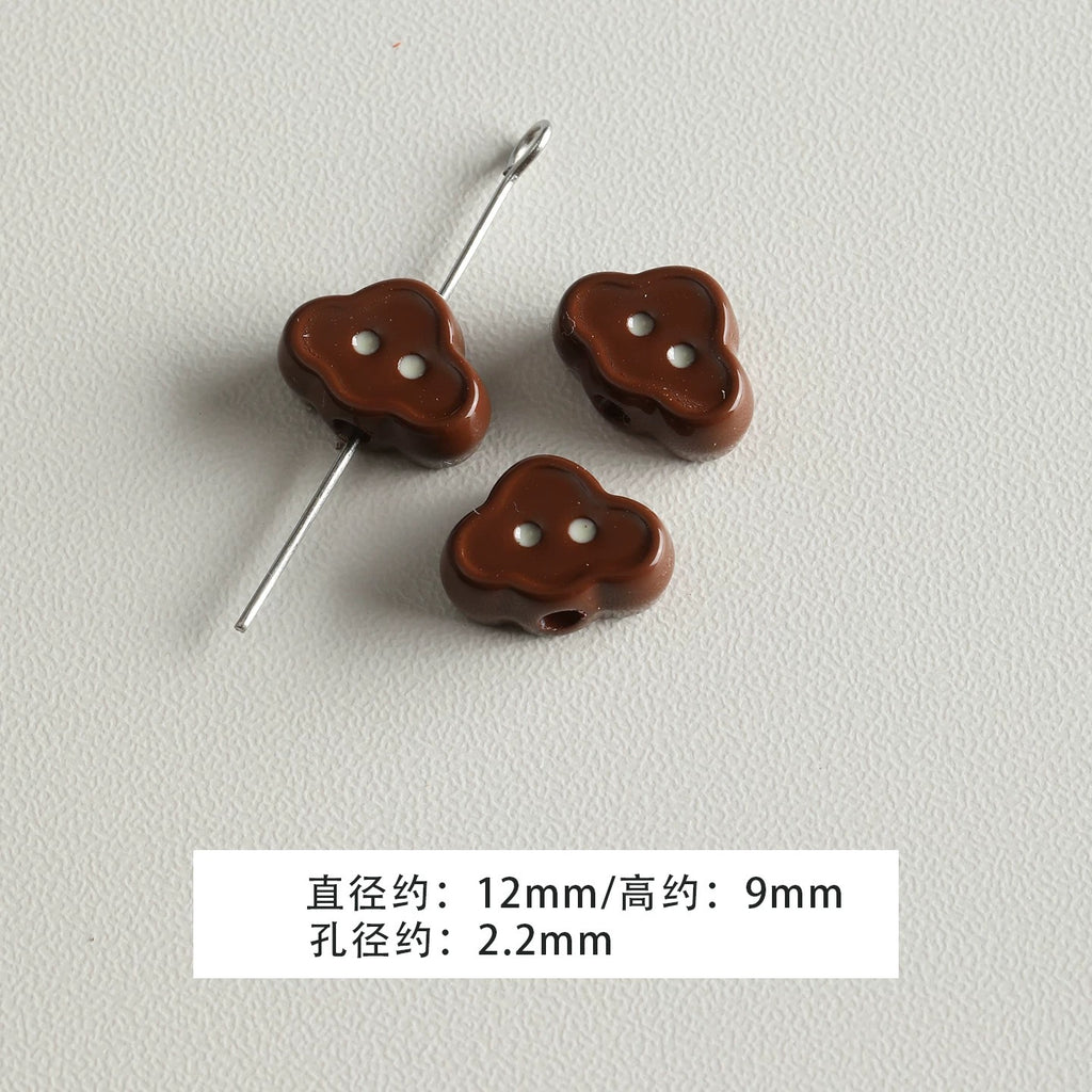 Baking paint curry color series square beads acrylic loose beads mobile phone chain key chain beads diy accessories material