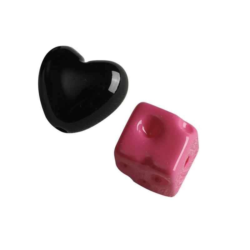 【 Spicy Girl Powder 】 Acrylic baking paint star love bead string mobile phone chain loose bead DIY accessory material bead