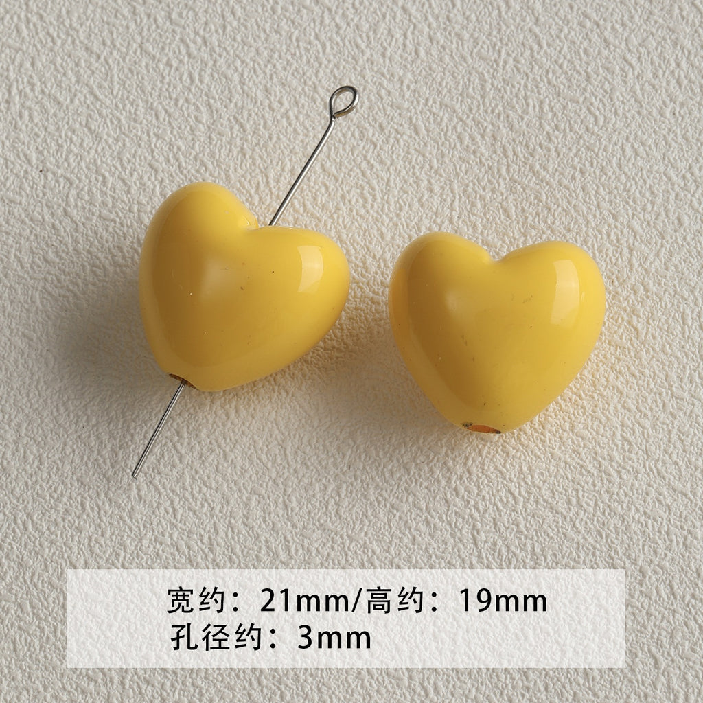 [red, yellow and blue] acrylic paint stars love beaded mobile phone chain keychain loose beads diy accessories material