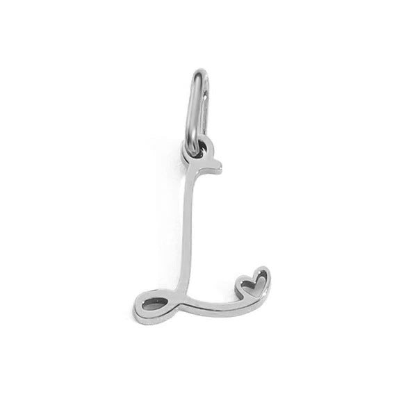 European and American Cross-border DIY26 Letter Pendant Jewelry Accessories Titanium Steel Mirror Polished Vacuum Plated Love English Letter