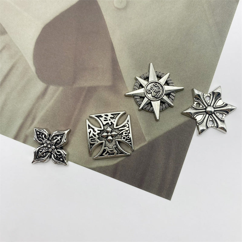 New Vintage Alloy Jewelry Personalized Cross Accessories Dark Style Phone Case Shoe Charms Hair Accessories DIY Materials