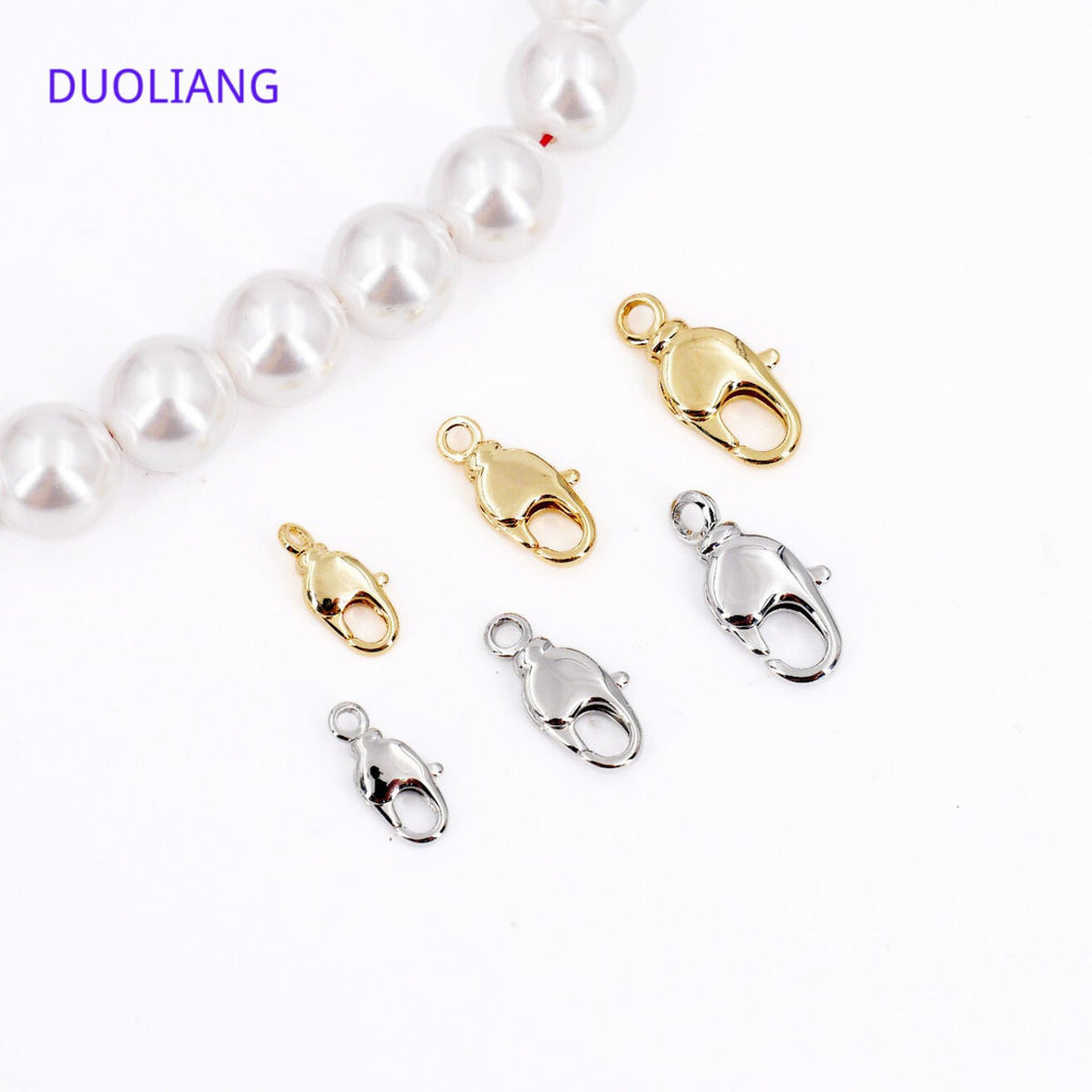 18K Gold Plated Copper Color Retention Rotating Korean Lobster Clasp Universal Clasp Bracelet Necklace End Clasp DIY Jewelry Accessories