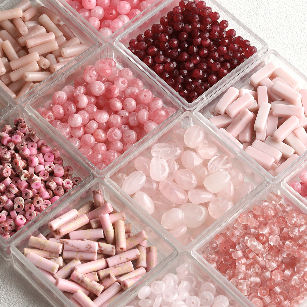 [Powder Gardenia] Natural Stone Powder Aobao Tube Bead Powder Crystal Abacus Bead Spacer Bracelet Necklace Beaded DIY Accessories Material