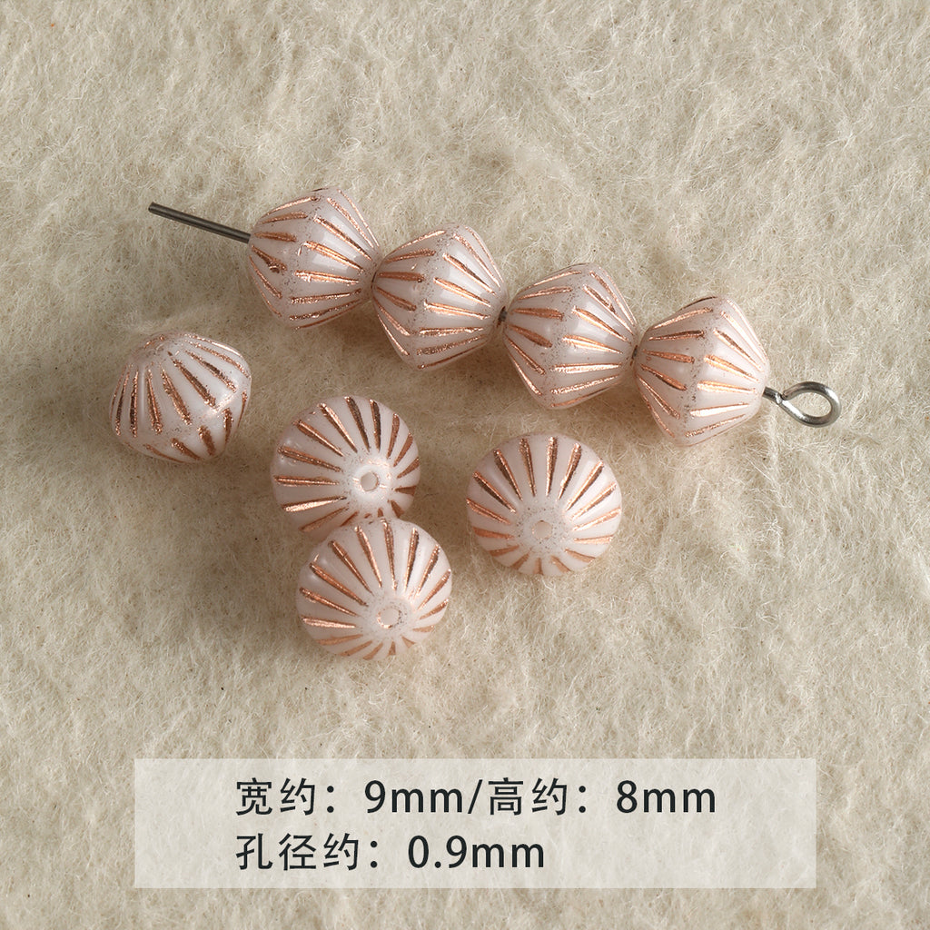 [Mo Dai Hua] Pink Imported Czech Glass Loose Beads Bracelet Necklace Mobile Phone Chain Beaded DIY Accessories Material