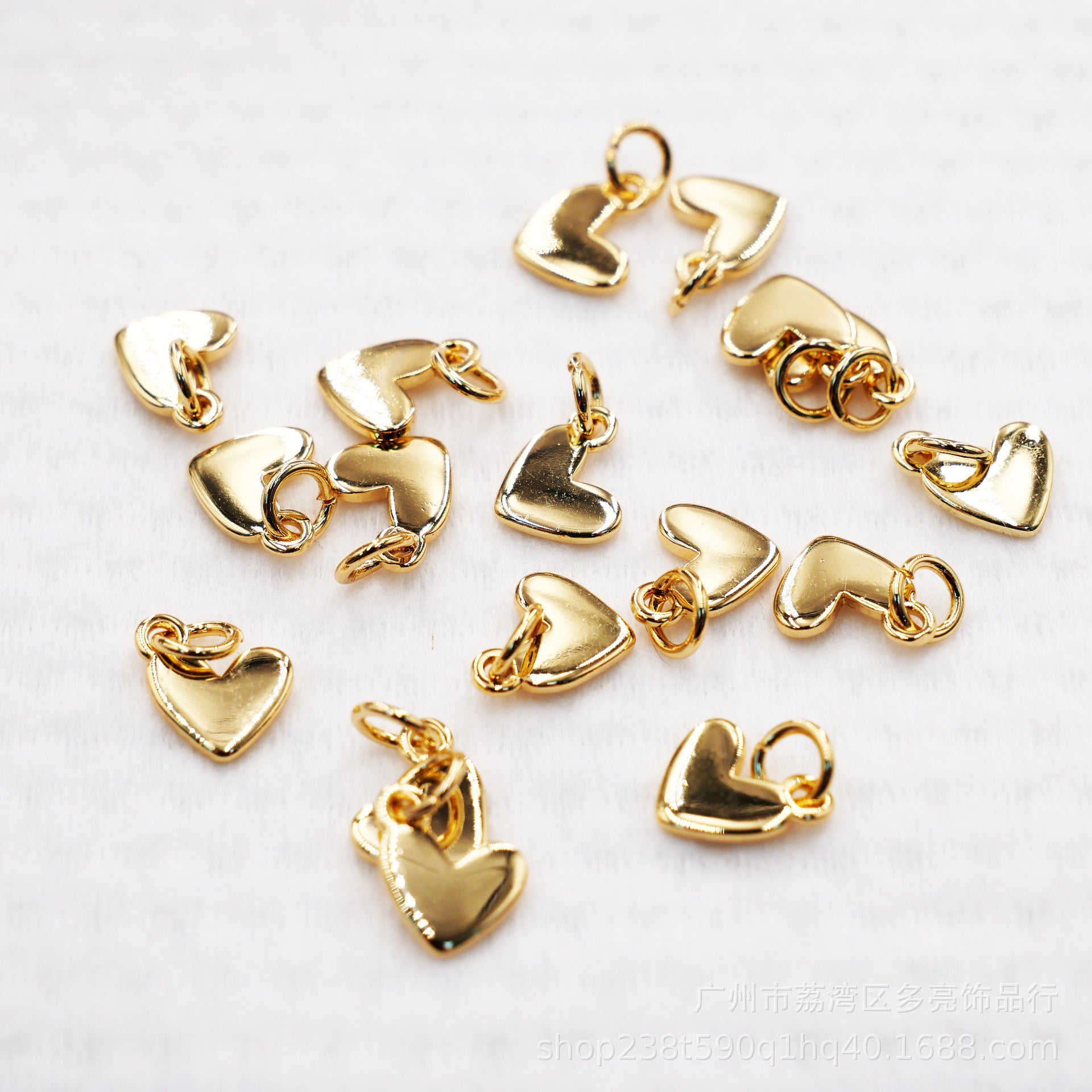 DIY jewelry accessories color retention 18K gold copper real gold plating love pendant bracelet necklace jewelry pendant