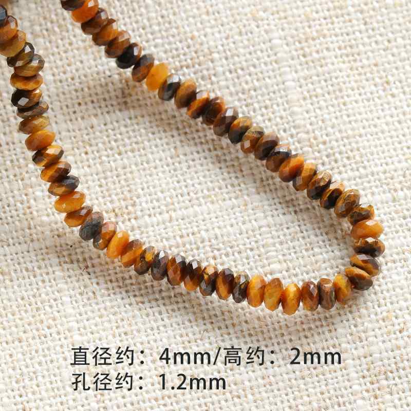 Tiger's eye natural stone spacer cut surface abacus beads round tube beadsbracelet necklace beaded diy accessories material