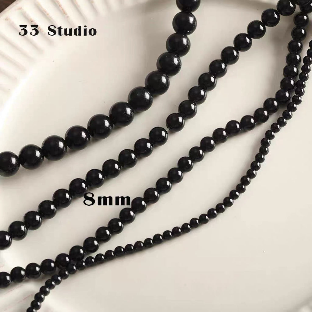 Niche natural stone tiger eye black agate abacus diy material