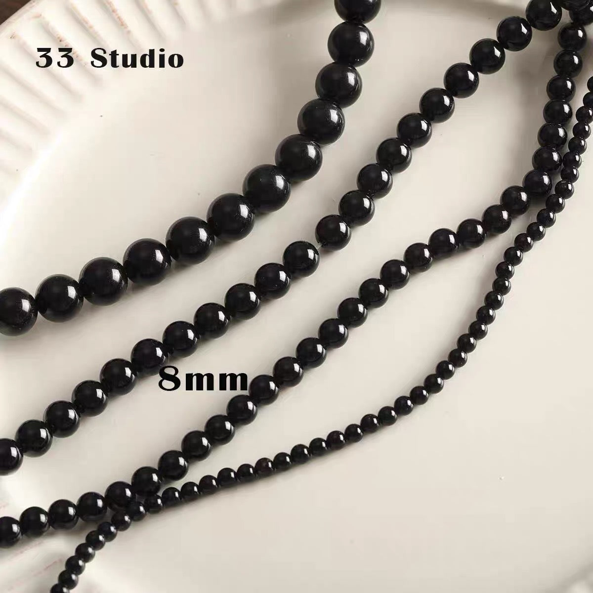 Niche natural stone tiger eye black agate abacus diy material