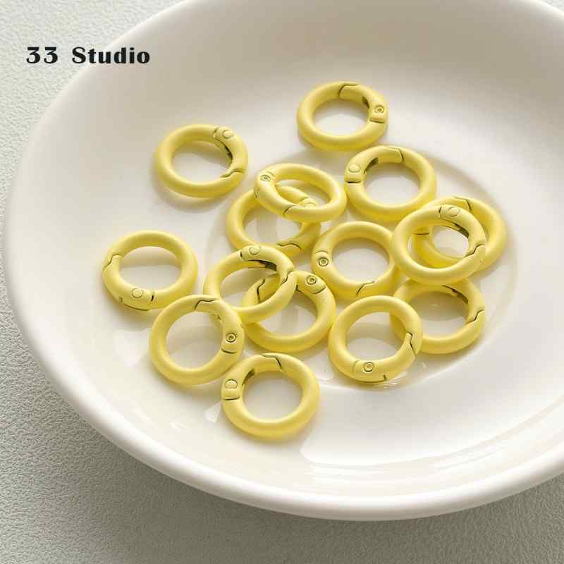 20mm candy spray paint round keychain diy beaded accessories buckle pendant bag hanging buckle