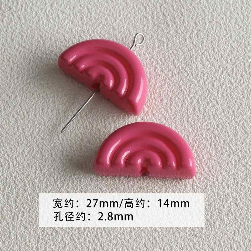 【 Spicy Girl Powder 】 Acrylic baking paint star love bead string mobile phone chain loose bead DIY accessory material bead