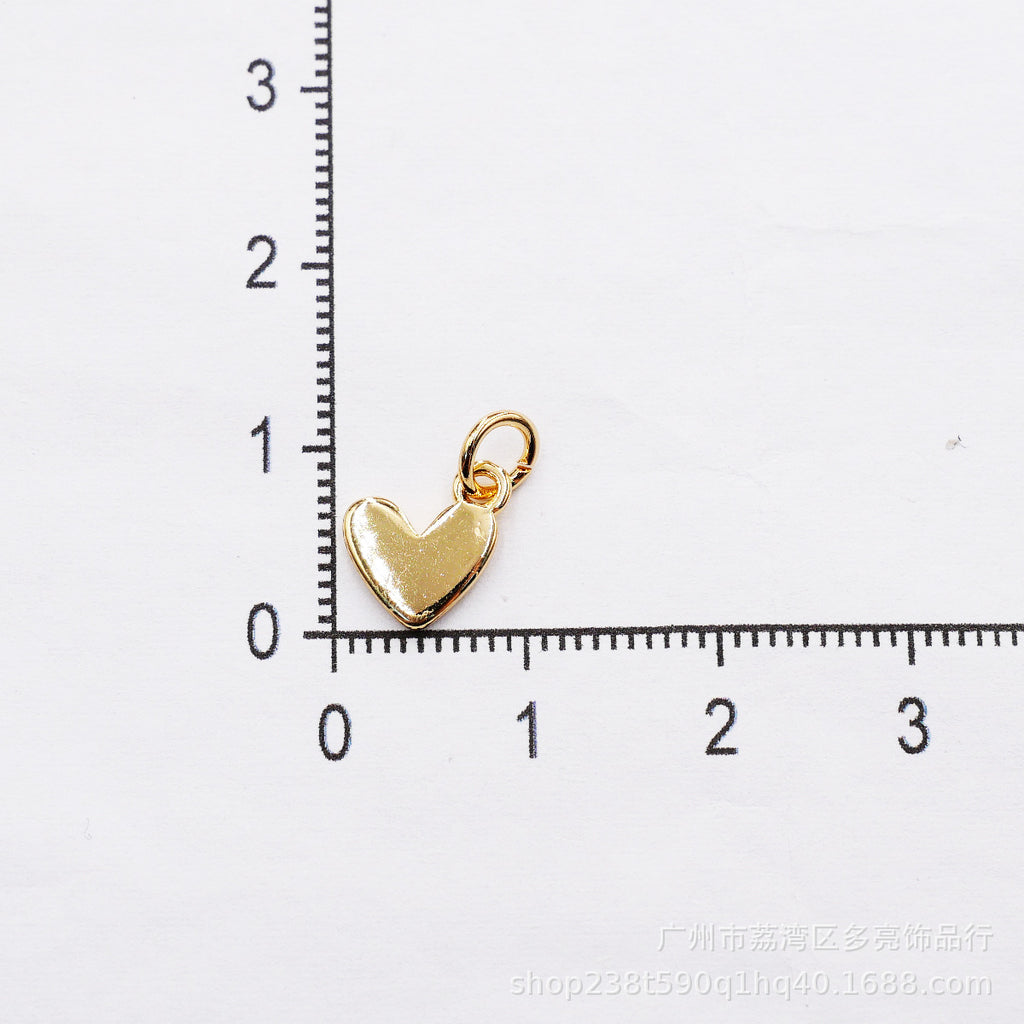 DIY jewelry accessories color retention 18K gold copper real gold plating love pendant bracelet necklace jewelry pendant