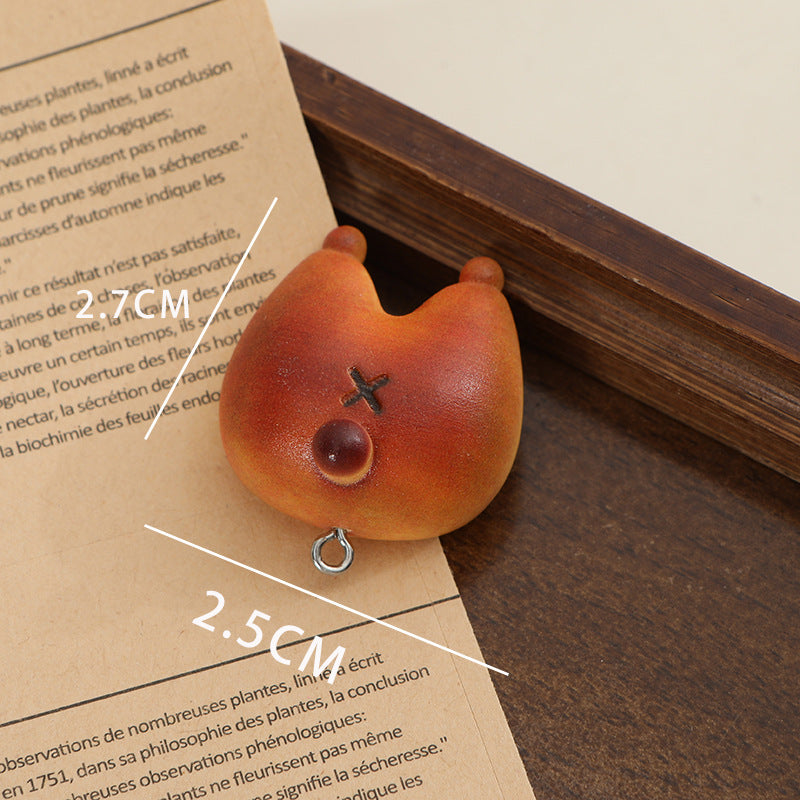 simulation food toy stick alkaline water bread resin DIY necklace mobile phone chain bag hanging decoration