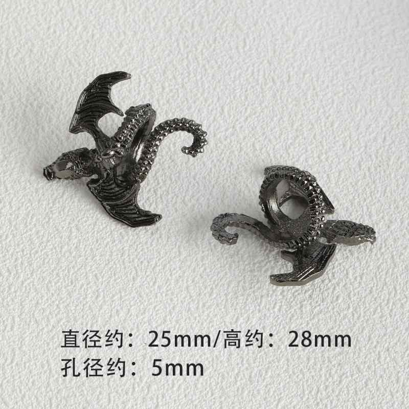 Dark Style Alloy Gun Black Pendant Spacer Beads Spacer Loose Bead Bracelet Necklace Beaded DIY Accessories