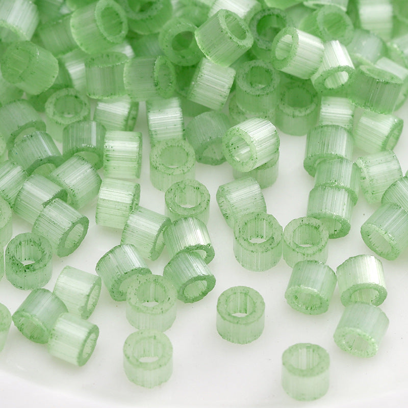 Green Style Guofeng Glass Glazed Beads Rice Beads DIY Handmade Homemade Beaded Bracelet Necklace Accessories