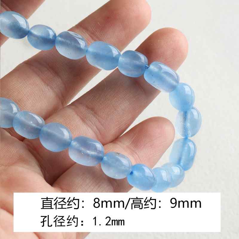 [marine] natural aquamarine turquoise spacer round tube beads beaded bracelet necklace diy accessories material