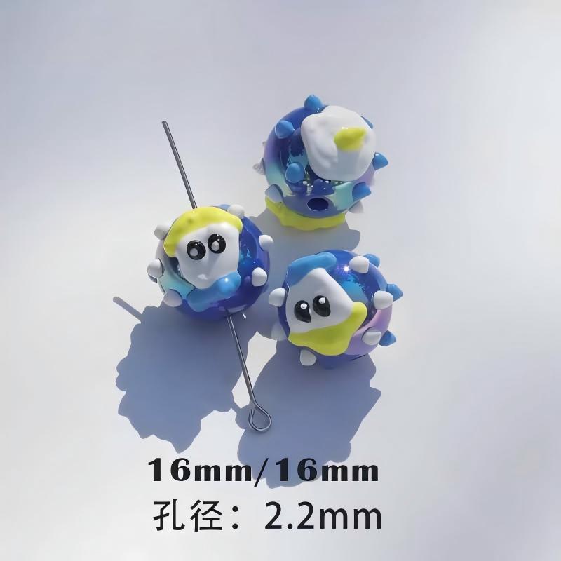 heavy oil blue hand-painted beads diy handmade accessories material package beaded beads loose beads