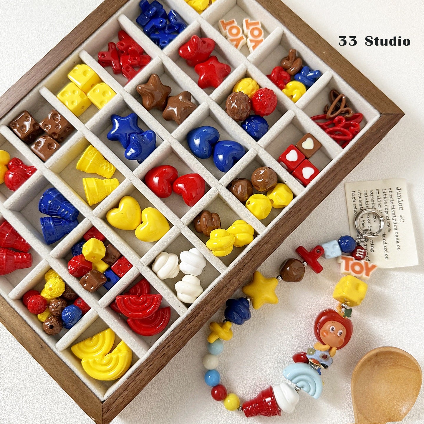 [red, yellow and blue] acrylic paint stars love beaded mobile phone chain keychain loose beads diy accessories material