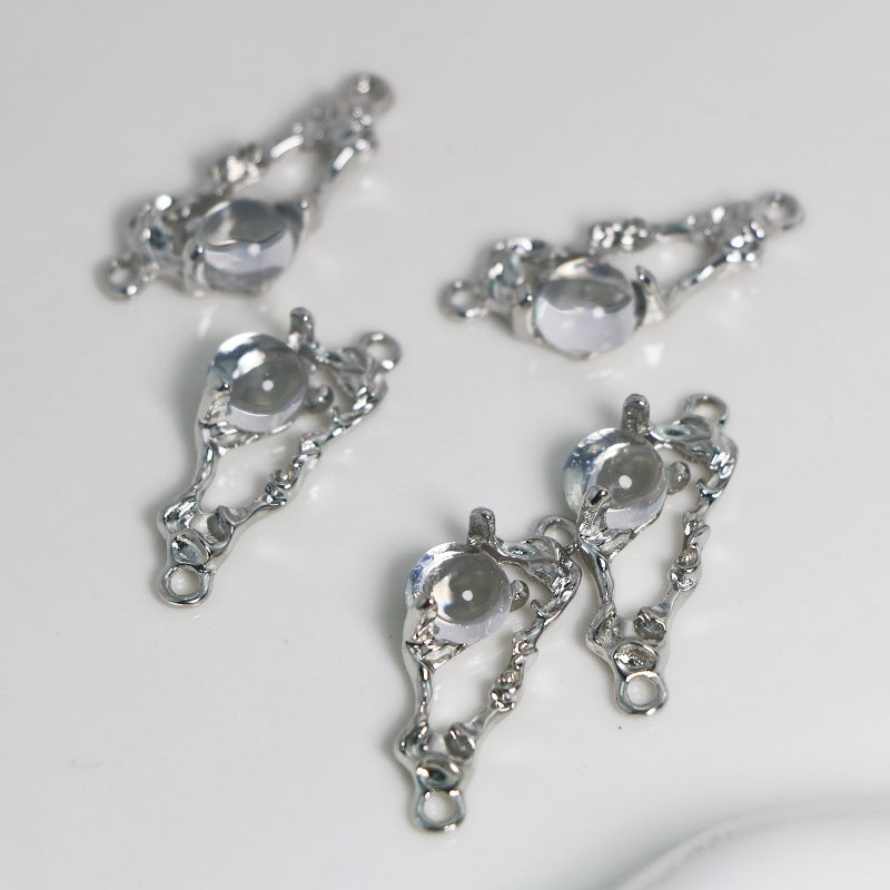 alloy transparent pin double hanging star DIY pendant accessories