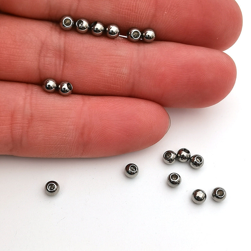 Spot stainless steel half-hole steel ball non-perforated steel ball rope chain tail bead positioning bead diy jewelry accessories
