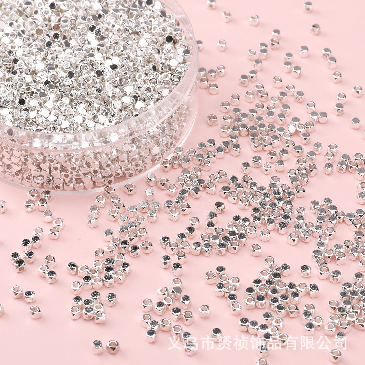 Broken Silver, a Few Pounds Thick Silver-Plated Loose Beads, Square Triangular Beads, DIY Handmade Beading Materials, Jewelry Bracelet Accessories