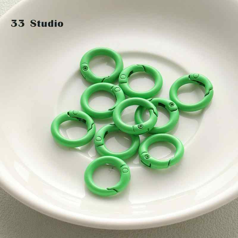 20mm candy spray paint round keychain diy beaded accessories buckle pendant bag hanging buckle