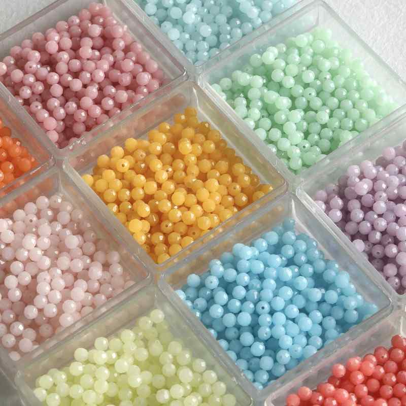 4mm Round Cut Stone Loose Beads DIY Accessories Material