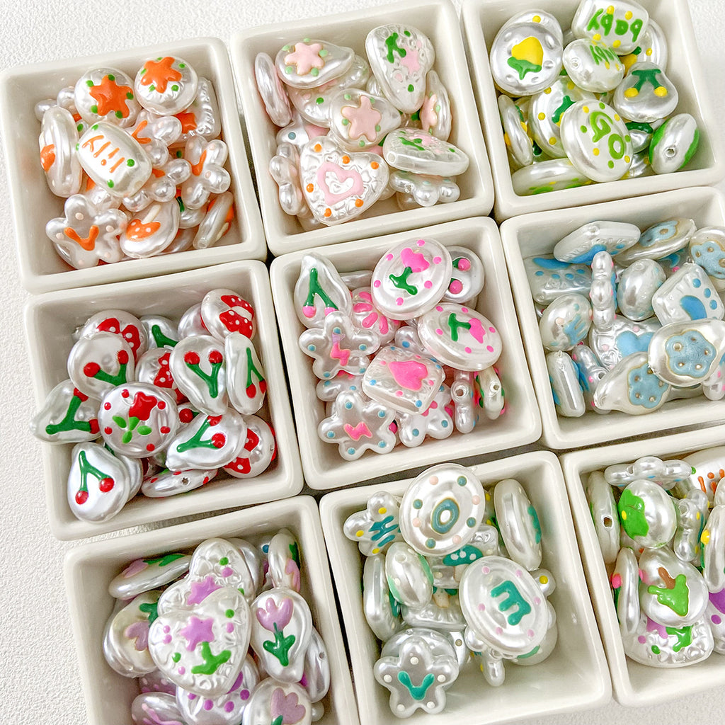 special-shaped ABS hand-painted imitation pearls loose beads love beaded diy accessories material bracelet necklace mobile phone chain beads