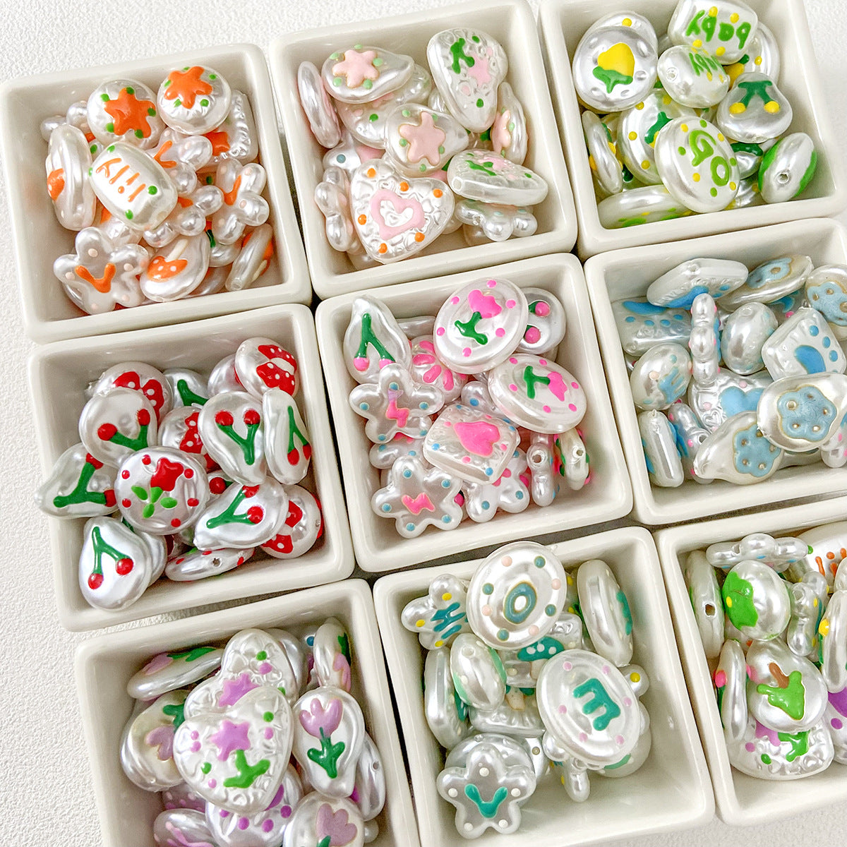 special-shaped ABS hand-painted imitation pearls loose beads love beaded diy accessories material bracelet necklace mobile phone chain beads