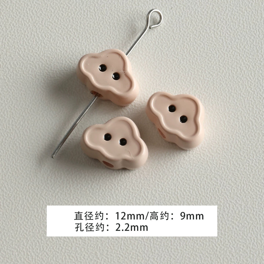 Baking paint curry color series square beads acrylic loose beads mobile phone chain key chain beads diy accessories material