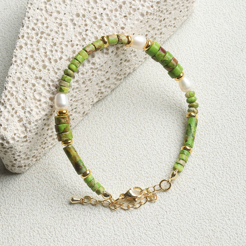 [green floating] natural imperial pine spacer round tube loose beads diy accessories material bracelet necklace mobile phone chain beads