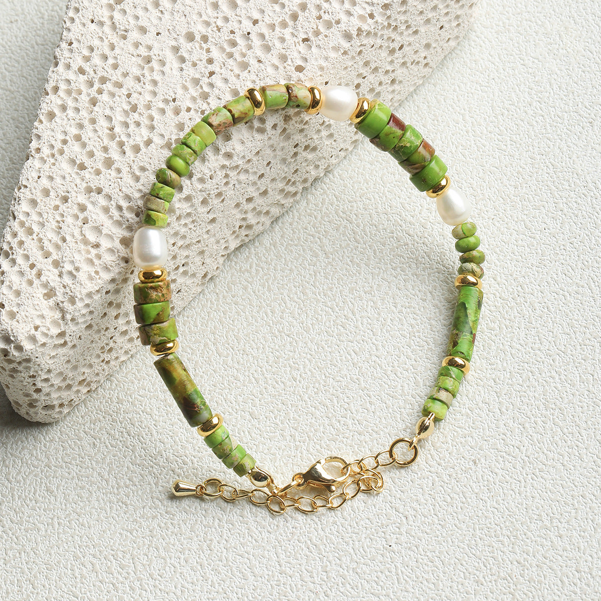 [green floating] natural imperial pine spacer round tube loose beads diy accessories material bracelet necklace mobile phone chain beads