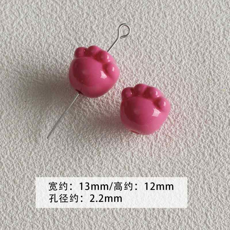 【 Spicy Girl Powder 】 Acrylic baking paint star love bead string mobile phone chain loose bead DIY accessory material bead