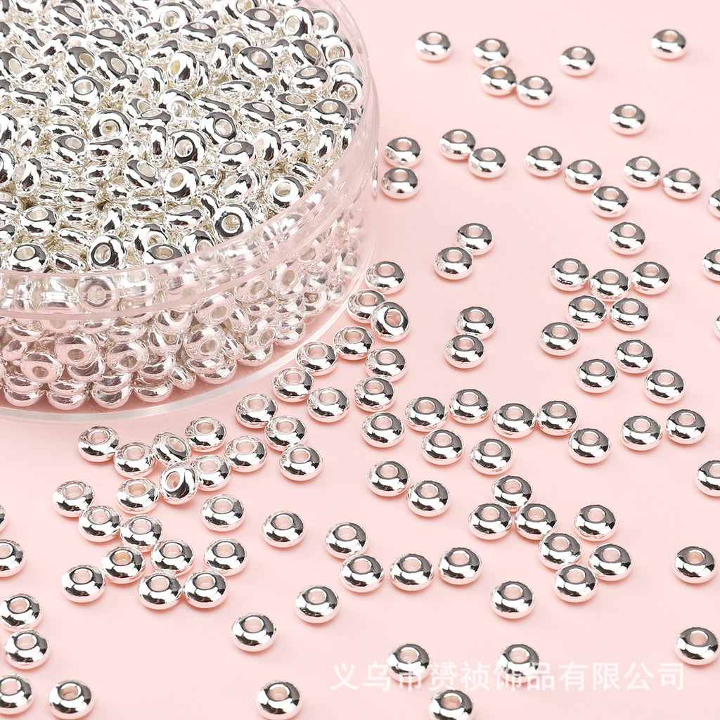 Broken Silver, a Few Pounds Thick Silver-Plated Loose Beads, Square Triangular Beads, DIY Handmade Beading Materials, Jewelry Bracelet Accessories