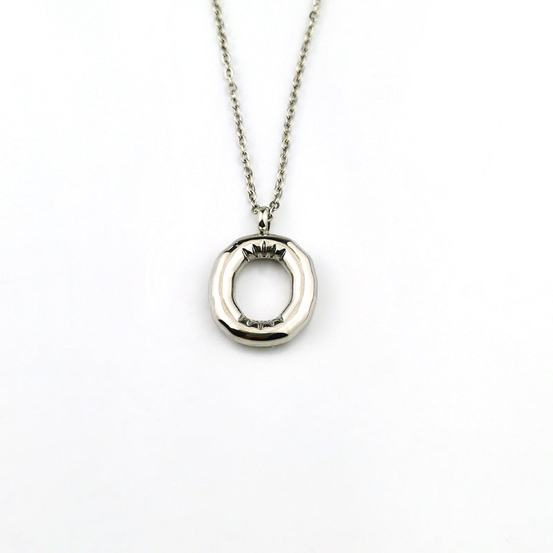 26 Letter Pendant Plated Gloss Bubble Letter Necklace Jewelry