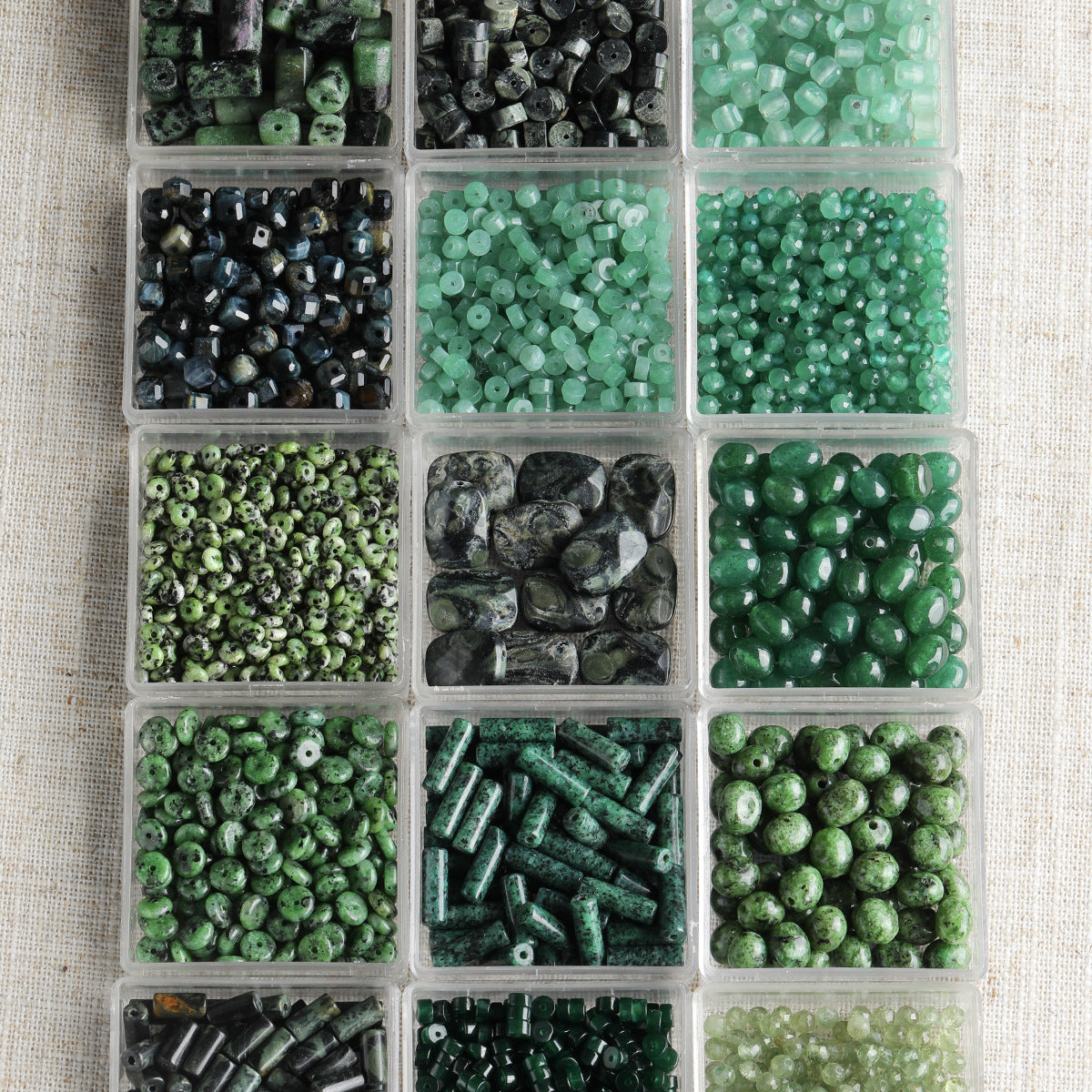 [Chunshan Green] Natural Stone Scattered Beads Green Dot Green Dongling Spacer Beaded Bracelet Necklace DIY Accessories Material
