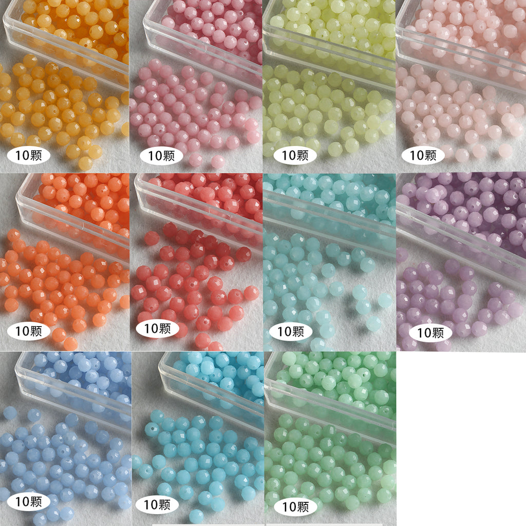 [Chunhe] 4mm Round Cut Luminous Stone Loose Beads Bracelet Necklace Mobile Phone Chain Beads DIY Accessories Material Beads