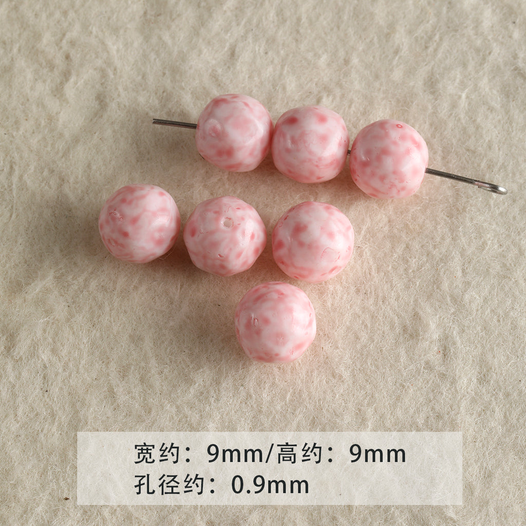 [Mo Dai Hua] Pink Imported Czech Glass Loose Beads Bracelet Necklace Mobile Phone Chain Beaded DIY Accessories Material