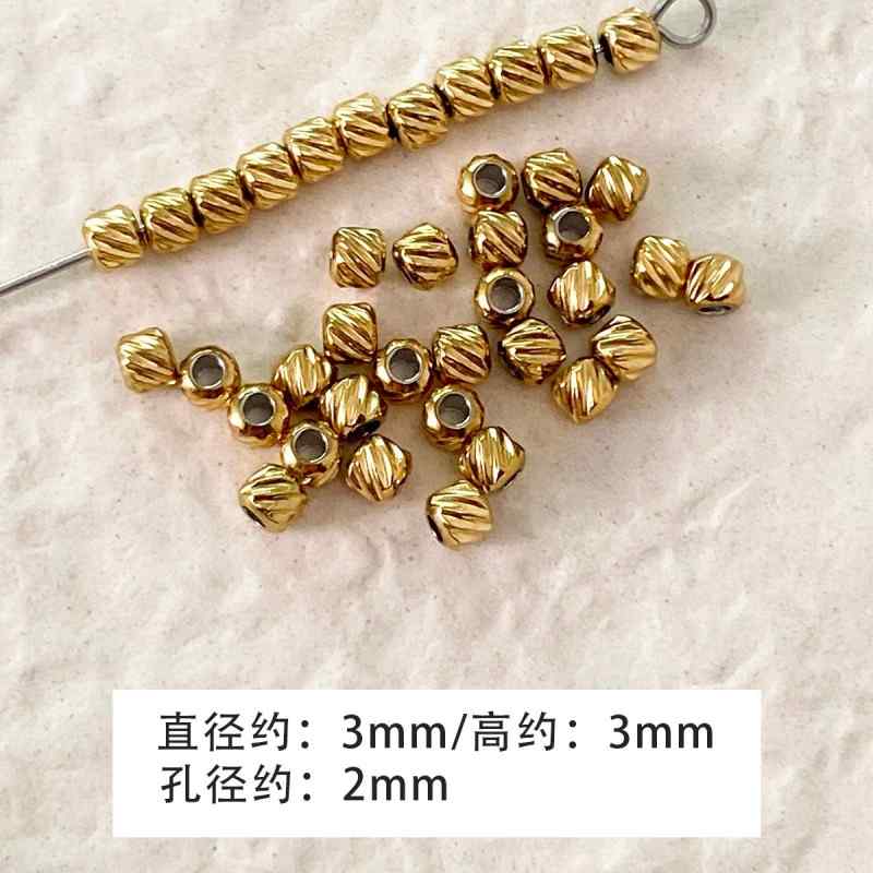 Color-preserving spacer round beads beaded diy accessories material loose beads bracelet necklace beads