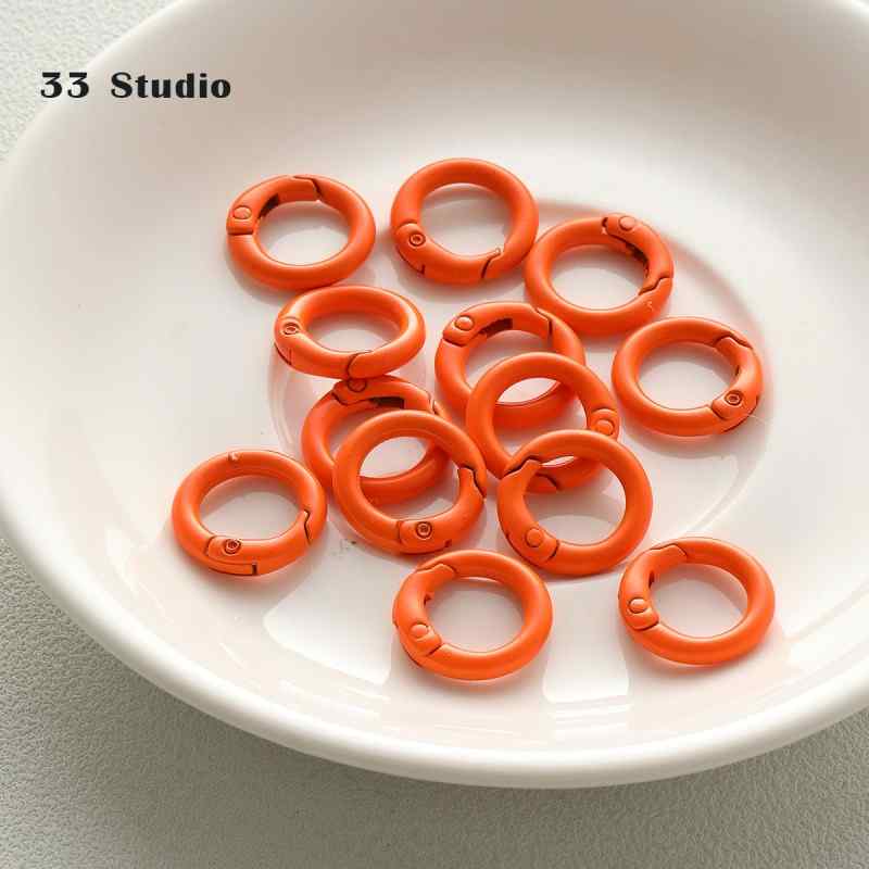 20mm candy spray paint round keychain diy beaded accessories buckle pendant bag hanging buckle