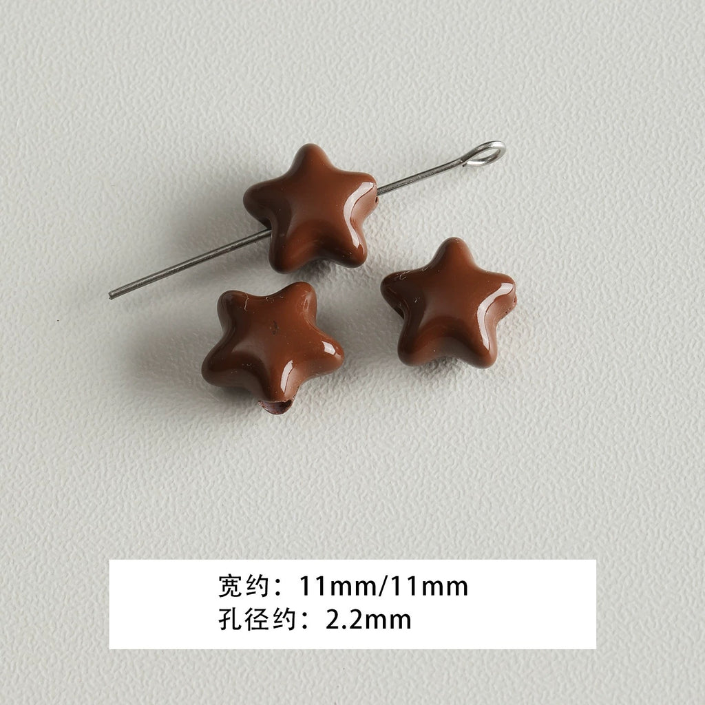 Baking paint curry color series square beads acrylic loose beads mobile phone chain key chain beads diy accessories material