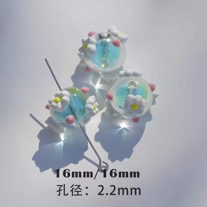 heavy oil blue hand-painted beads diy handmade accessories material package beaded beads loose beads